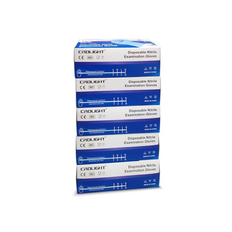 Luvas nitrilo azul não esterilizadas sem pó exame XL 24x12,5cm 100un