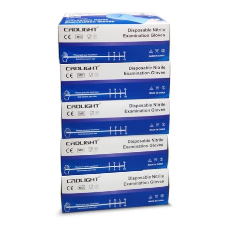 Luvas nitrilo azul não esterilizadas sem pó exame XL 24x12,5cm 100un