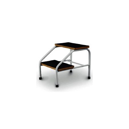 Degrau Duplo Em Tubo Ø De Aço Inox Com Piso Anti Derrapante