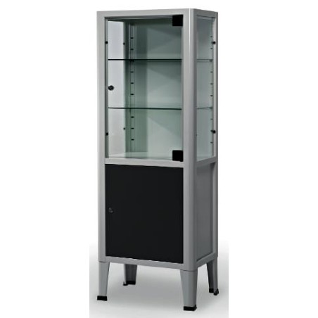 Armario Medicamentos C/Cacifo 2 Prat.vidro Porta+ Prat.chapa