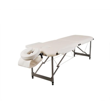 Marquesa portátil ANLITE, 2 planos, com orifício facial e estofo branco