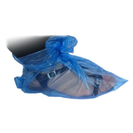 Cobre sapatos descartáveis em polietileno azul com atilho embalagem 200un