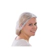 Touca acordeão descartável em tecido não tecido branco TNT caixa 100un
