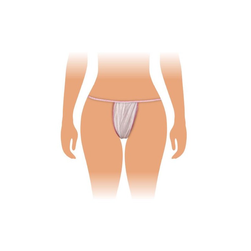 Tanga descartável para senhora em polipropileno para estética saco 100un