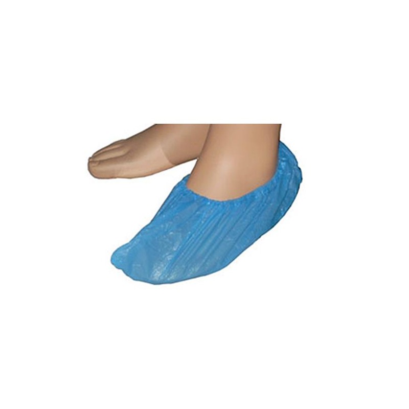 Cobre sapatos descartáveis em polietileno azul com elástico 38cm 100un