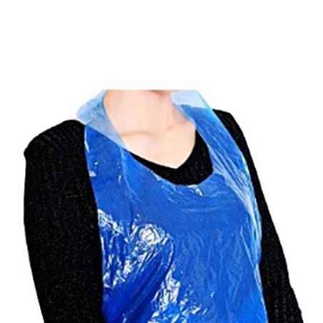 Avental em plástico branco HDPE multiusos 72x115cm embalagem 100un