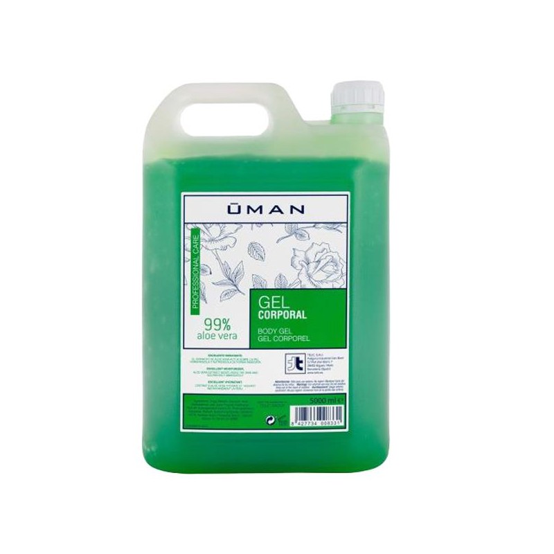 Gel puro Üman de ação hidratante profunda com Aloé vera garrafão 5L