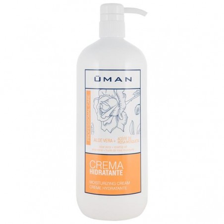 Creme Üman hidratante pele danificada Aloé vera Rosa Mosqueta garrafa 1L