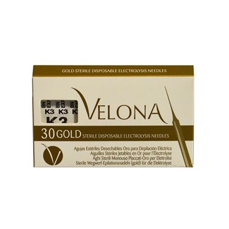 Agulhas Velona K3 esterilizadas descartáveis para eletrólise caixa 30un