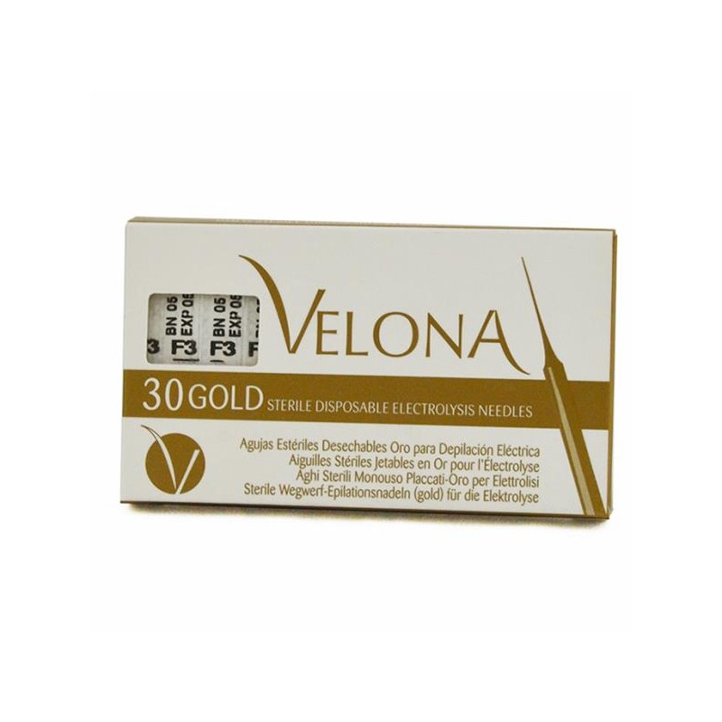 Agulhas Velona F3 esterilizadas isoladas para eletrólise caixa 30un