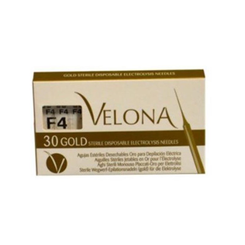 Agulhas Velona F4 esterilizadas isoladas para eletrólise caixa 30un