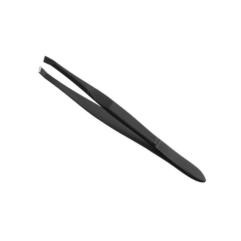 Pinça ergonómica com pontas estreitas oblíquas cor preta
