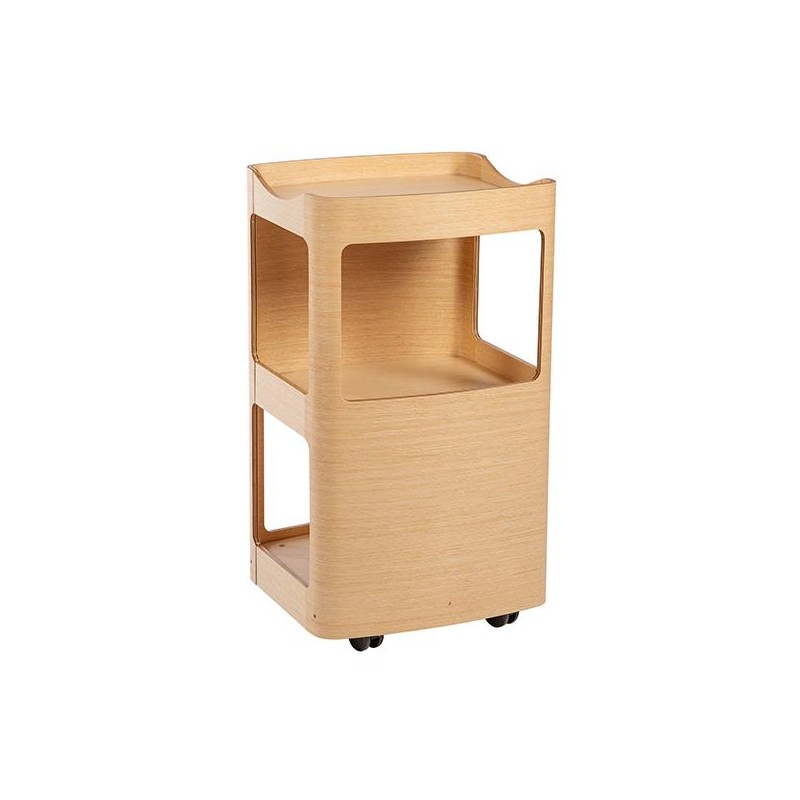 Mesa rodada DRAC de madeira natural, 3 prateleiras, 50x44.5x86.5cm