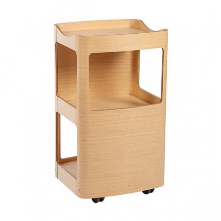 Mesa rodada DRAC de madeira natural, 3 prateleiras, 50x44.5x86.5cm