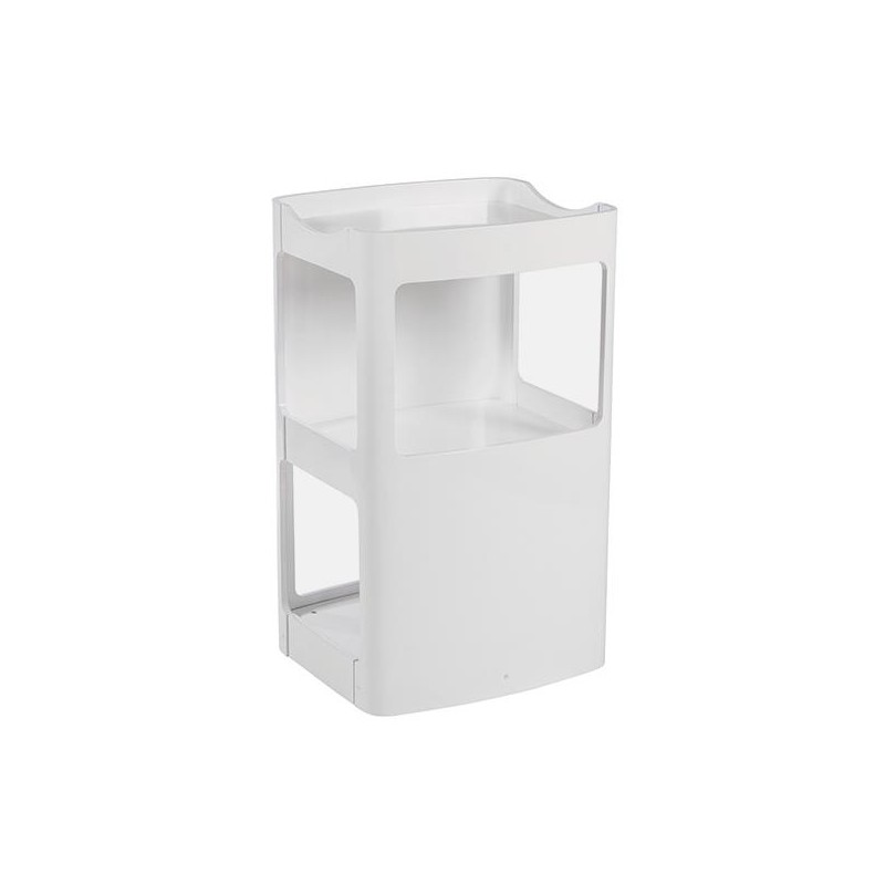 Mesa rodada DRAC de madeira branca, 3 prateleiras, 50x44.5x86.5cm