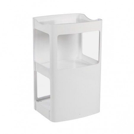 Mesa rodada DRAC de madeira branca, 3 prateleiras, 50x44.5x86.5cm