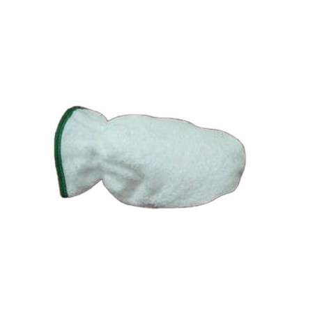 Luva de banho em tecido turco branco com elástico tamanho único 5un