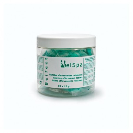 Pastilhas efervescentes de efeito relaxante para corpo expositor com 25un