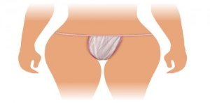 Tanga descartável para senhora em polipropileno para estética saco 100un