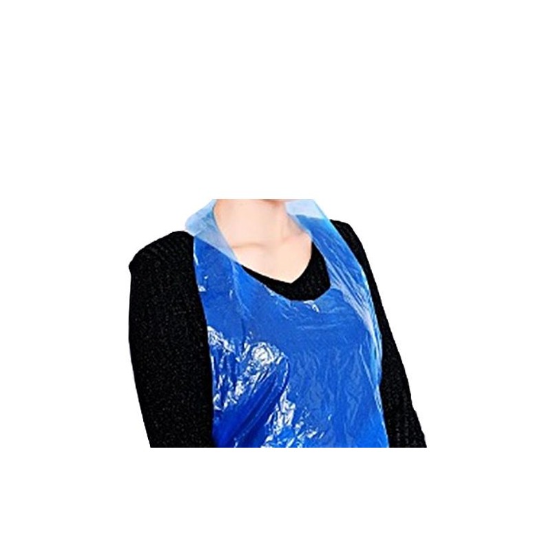 Avental em plástico branco HDPE multiusos 72x115cm embalagem 100un