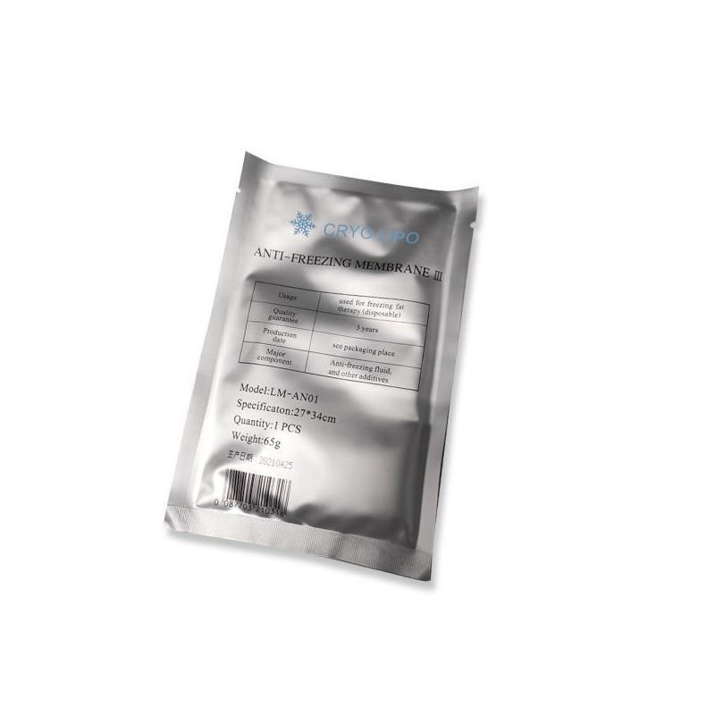 Membrana anticongelamento tratamentos de criolipólise saqueta 30x30cm