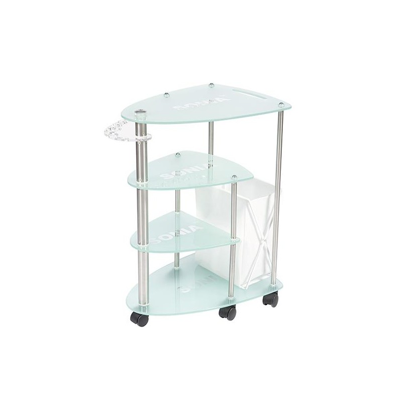Mesa Rodada NEKKA C/4 Prateleiras em Vidro