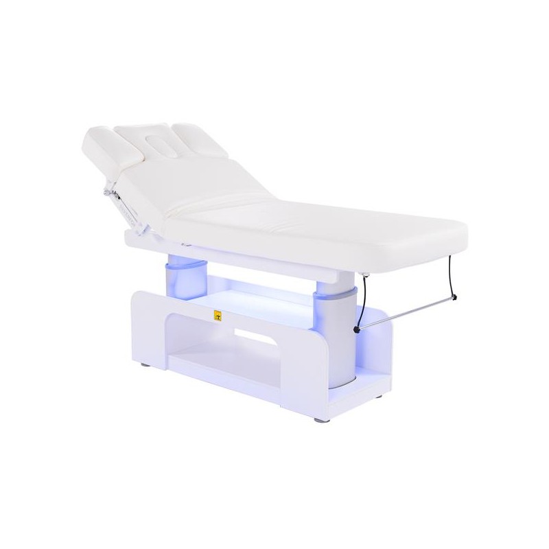 Marquesa elétrica SPA MOON Silver Fox, com estofo branco e apoios